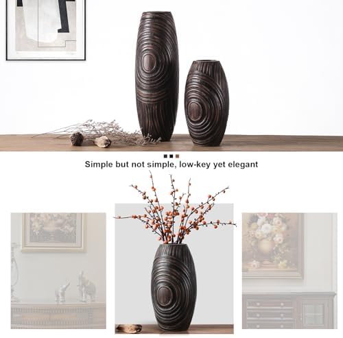 Modern Brown Resin Vase - Elegant Home Decor