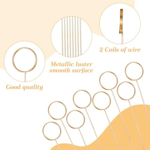 40 Pcs Gold Metal Wire Floral Place Card Holders