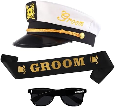 Bachelor Party Captains Hat Sunglasses Sash Set 1