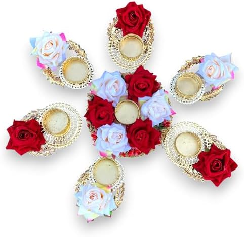 LoveNspire Rose Tea Light Candle Holder Set of 7 1