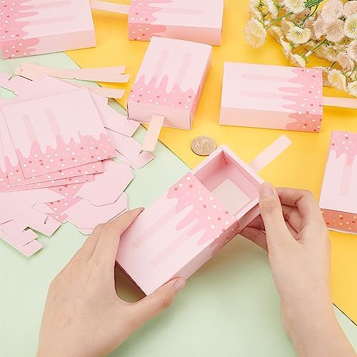 PH PandaHall Mini Ice Cream Shape Candy Gift Boxes 20 Pcs Pink