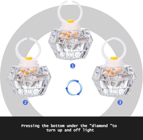 Hicarer 8 Piece LED Light Up Diamond Ring Set