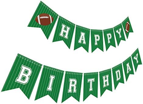 Football Birthday Banner - Happy Bday Party Decoration