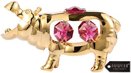 Matashi 24K Gold Plated Hippopotamus Figurine Decor