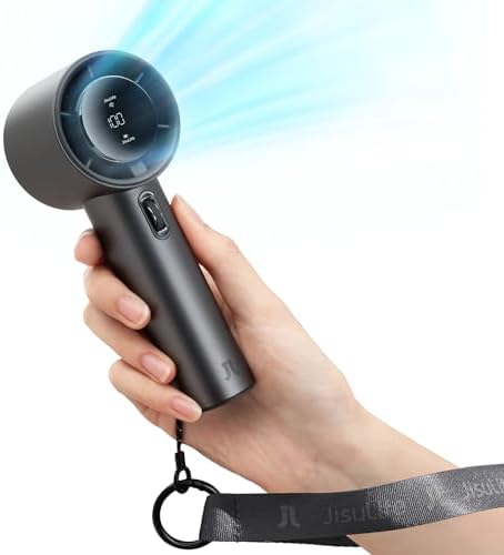JISULIFE Portable Handheld Fan with 5000mAh Battery and Turbo Speed