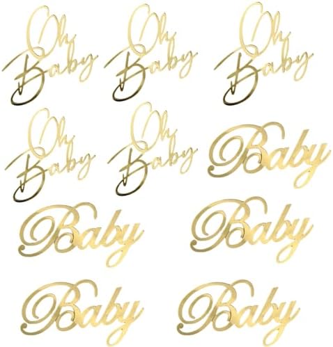 Gold Baby Shower Cake Topper Inserts 10 Pieces 1