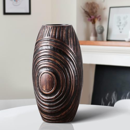 Modern Brown Resin Vase - Elegant Home Decor