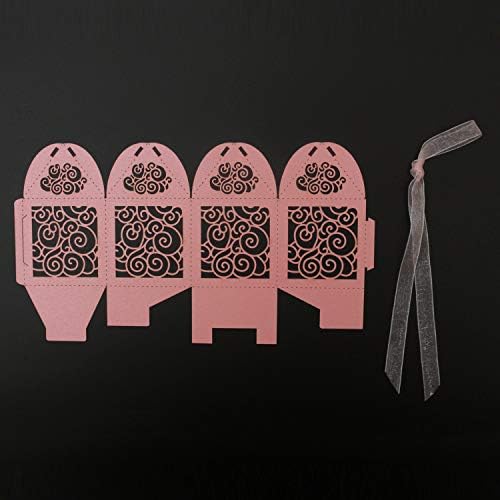 100 Pack Pink Wedding Favor Boxes with Ribbons