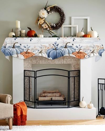 Thanksgiving Pumpkin Fireplace Mantel Scarf Cover