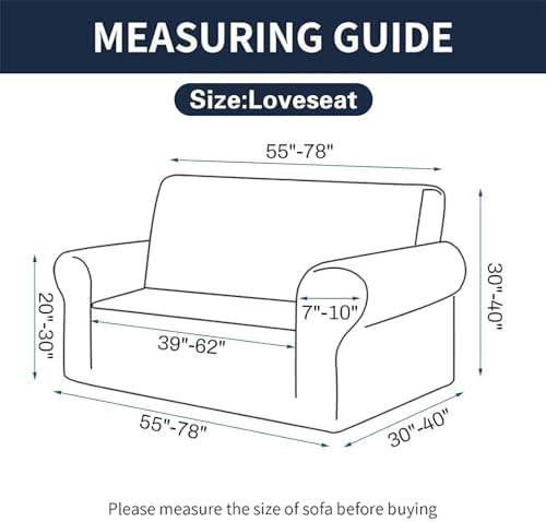 Cupuamon Stretch Loveseat Sofa Slipcovers - Black