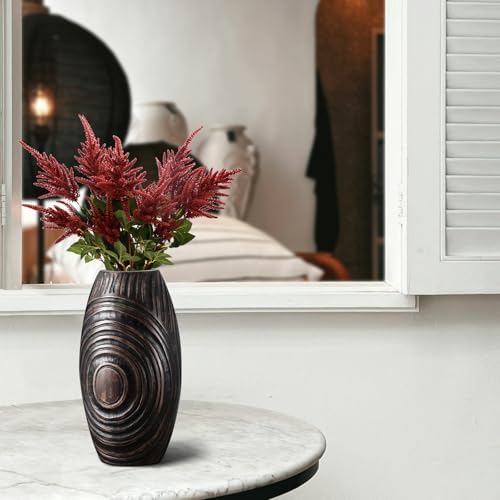 Modern Brown Resin Vase - Elegant Home Decor