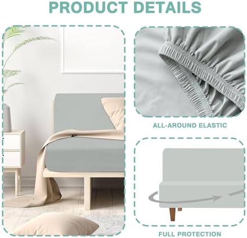 Luv4babe Waterproof Futon Cover for Armless Sofa Bed Gray 1