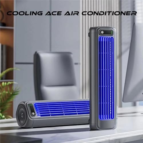 Imwing Cooling Ace Tower Fan 3 Speeds Adjustable USB Rechargeable Gray
