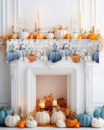 Thanksgiving Pumpkin Fireplace Mantel Scarf Cover