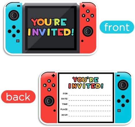 Yangmics Direct Video Game Party Invitations 30 Set with Envelopes