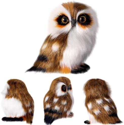 Sratte 24 Pcs Furry Christmas Owl Ornament Set