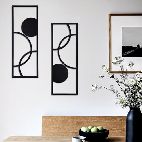 TYLCC Modern Black Metal Wall Art 2 Pcs
