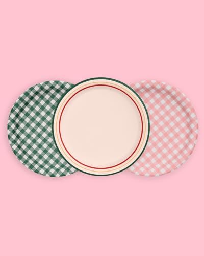 Xo Fetti Camp Gingham Paper Plates 24 Pack 9 Inch