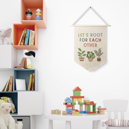 Qpenm Lets Root for Each Other Wall Hanging Canvas Banner