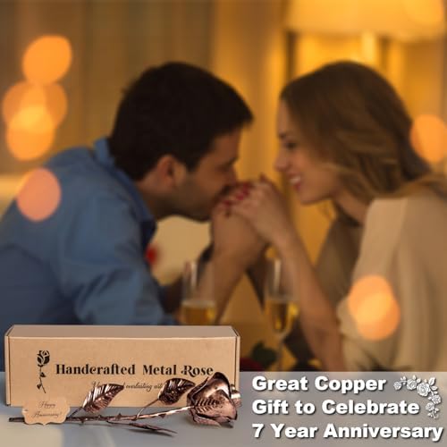 7 Year Anniversary Copper Rose Gift for Her and Him 1