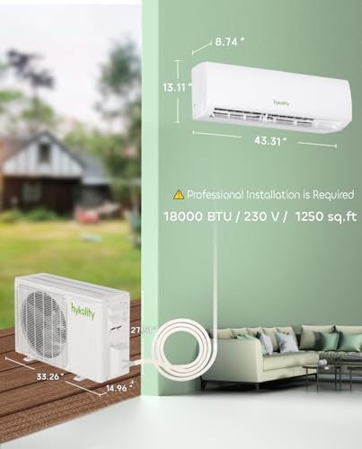 Wifi Enabled 18000 BTU Mini Split AC Heater with Heat Pump