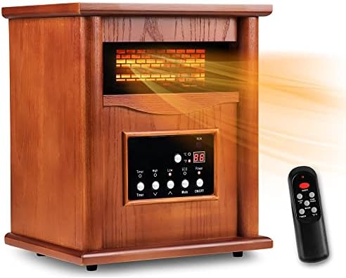 Electric Infrared Space Heater with 3 Heat Settings and Remote Control