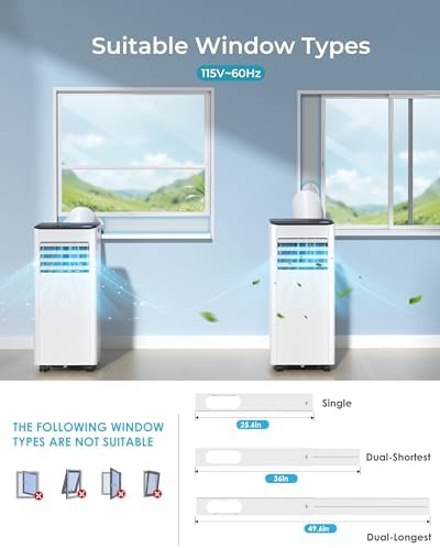 EUHOMY 8000 BTU Portable Air Conditioner with 4 Modes and 24H Timer