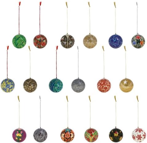 Set of 18 Paper Mache Decor Balls - Handmade Party Ornaments