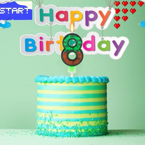 TNT Themed Birthday Candles Number 8 for Kids