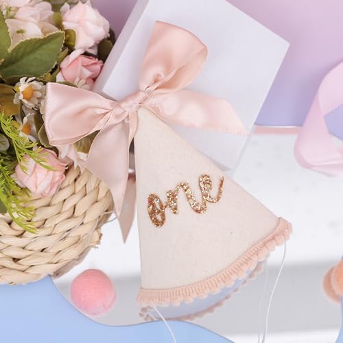Birthday Decorations Glitter Number Cone Hat Bow Party Accessory