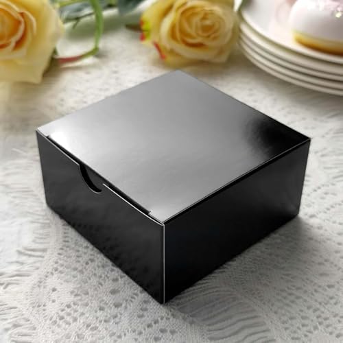Efavormart 100pcs 4x4x2 Black Cake Box for Party Favors