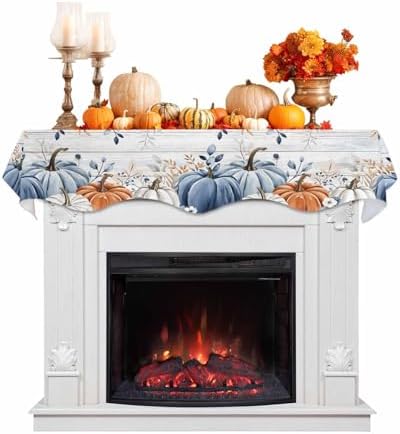 Thanksgiving Pumpkin Fireplace Mantel Scarf Cover