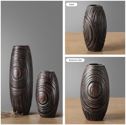 Modern Brown Resin Vase - Elegant Home Decor