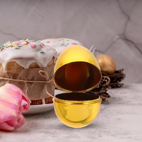 Housoutil 12 Pcs Golden Plastic Easter Eggs