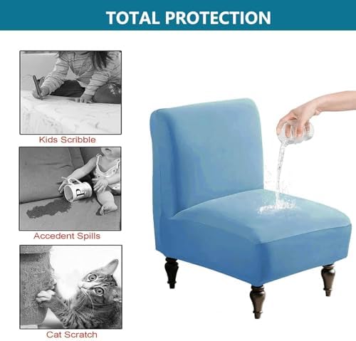 GUYIRT Accent Chair Covers Without Arms Waterproof Set of 2 Khaki