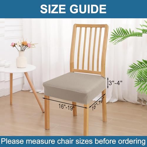 Smiry Waterproof Seat Covers Set of 4 for Dining Chairs Taupe