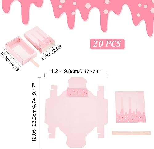 PH PandaHall Mini Ice Cream Shape Candy Gift Boxes 20 Pcs Pink