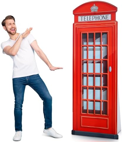 64 Ft Red British Telephone Booth Cutout Stand