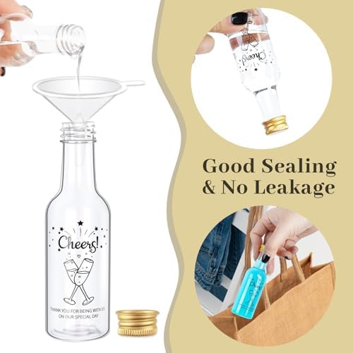 OurWarm 50 Pack Mini Shot Bottles with Gold Screw Caps 1
