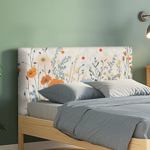 Floral Headboard Cover for Queen Bed