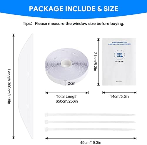 Portable AC Window Seal Kit 500CM Hot Air Stop Vent