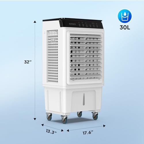 ROVSUN 2300CFM Portable Air Cooler with 4 Ice Boxes and Remote Control
