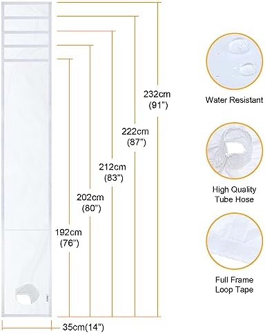 Adjustable Sliding Window Seal with Tube for Portable AC 14x91