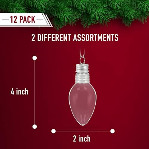 RND Toys Clear Fillable Lightbulb Ornaments - Pack of 24 1