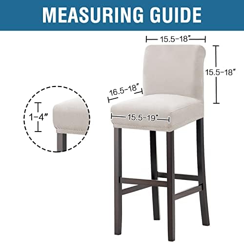 HVERSAILTEX Waterproof Bar Stool Covers Set of 4 Ivory 1