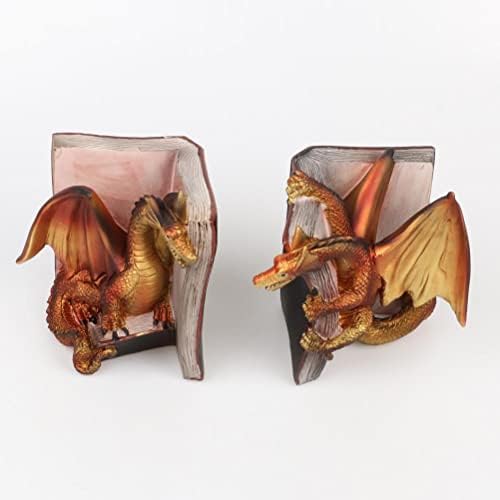 Hztyyier Dragon Bookend Set for Home Office Bookshelf Decoration