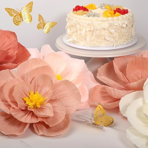 Pink Paper Flowers 3D Wall Decor for Parties 1