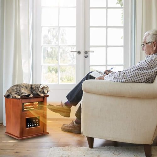 Electric Infrared Space Heater with 3 Heat Settings and Remote Control