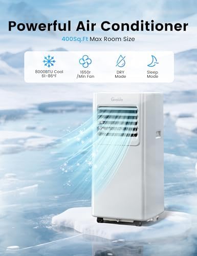 Grelife 8100BTU 4-in-1 Portable AC Unit with Fan and Dehumidifier