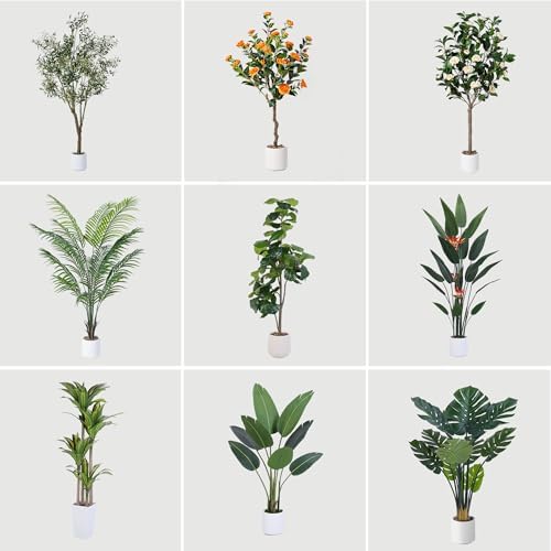 Artificial Olive Tree 6FT Realistic Faux Potted Plant 2 Pack
